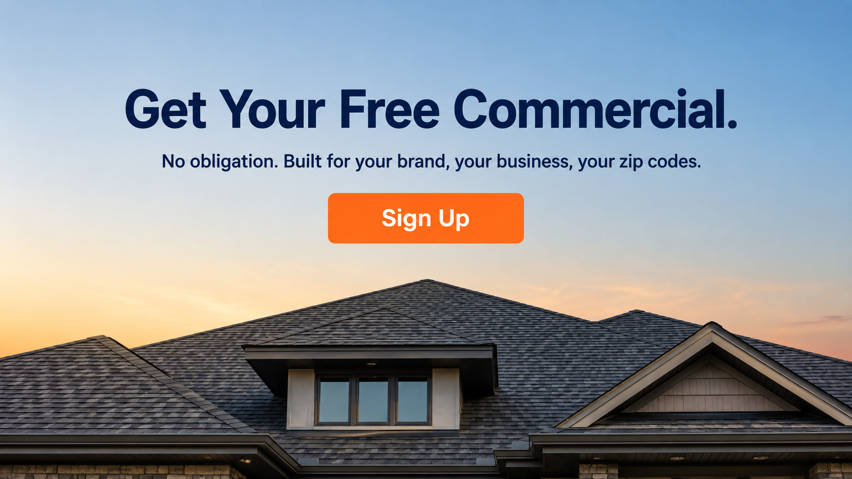 Free custom TV commercial produced for a roofing contractor